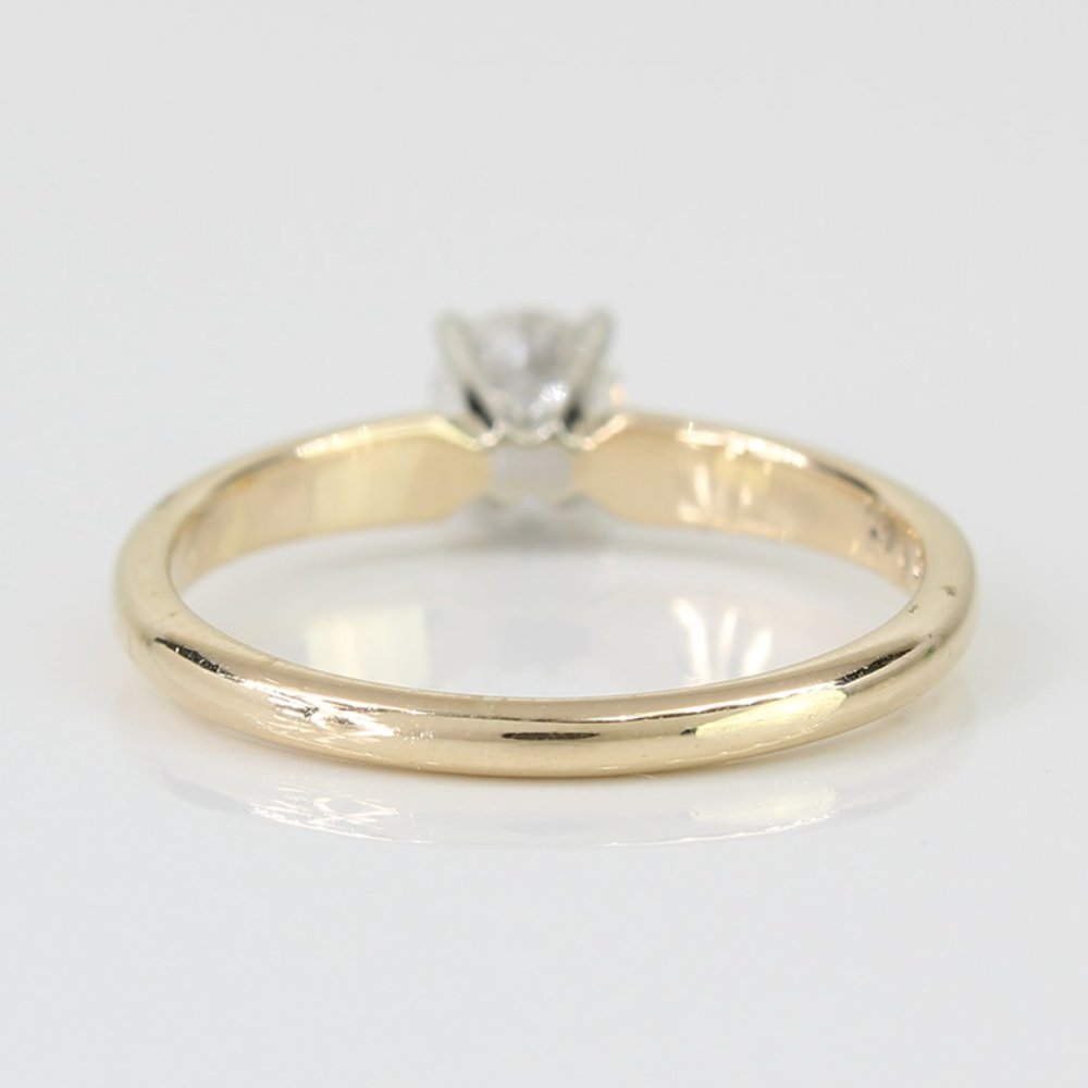 14K Yellow Gold Solitaire Diamond Ring - Picture 5 of 5